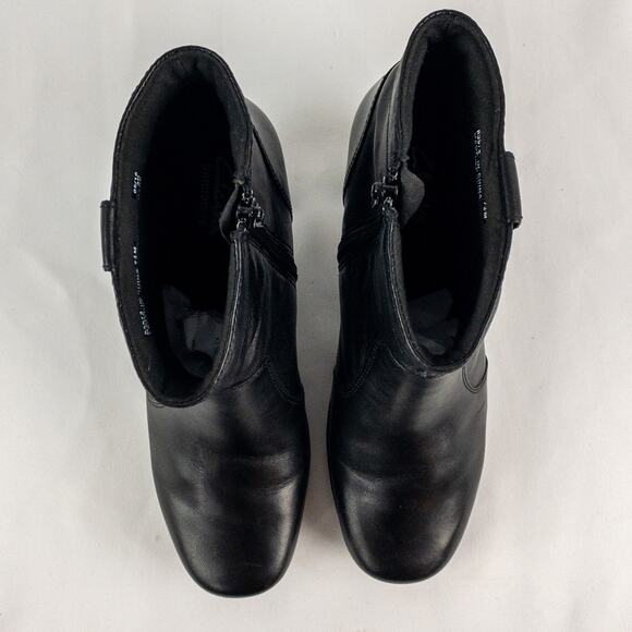 Clarks Black Leather Button Ankle Booties Boots Womens 7.5 - Picture 13 of 16